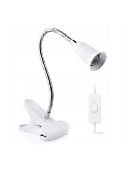 E27 socket lamp with clip, switch and 1.3m cable 