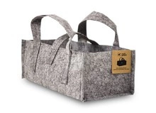 Root Pouch Balcony Heather Grey fabric pot with handles - 12L 40x20x15 cm