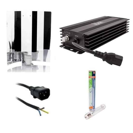 Complete hps set 600W - ELECTRONIC BALLAST LUMII BLACK 600W+ Osram PlantaStar DUAL 600W + Reflector + Cables