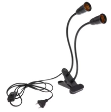 E27 socket double lamp with clip, switch and cable 1.3m
