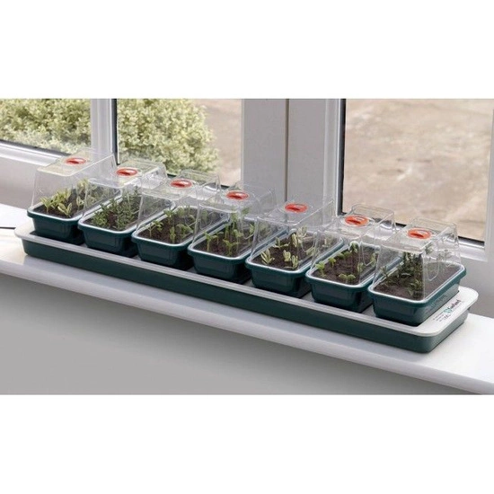 Garland electric propagator with heating - 7 mini trays 76x18,5xh15cm