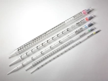 10 ml acrylic pipette graduated / reaches to the bottom of the bottle