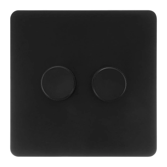 VERTICANA® WALL DIMMER 2-WAY BLACK - wall-mounted dimmer, double switch 