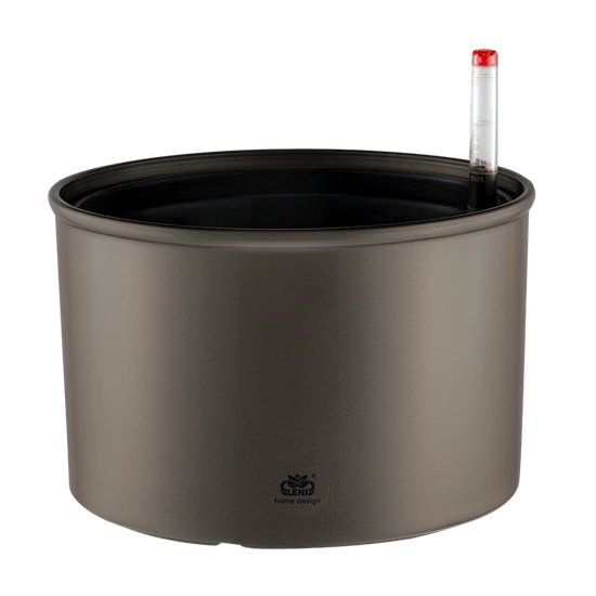 LENI hydroponics set 22/19 cover pot corona dark silver + hydro pot + h19 water indicator