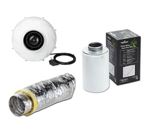 Ventilation set, radial fan Prima Klima Whisperblower - 150/160mm / 890m3/h + Carbon Filter 150mm + Ventilation duct